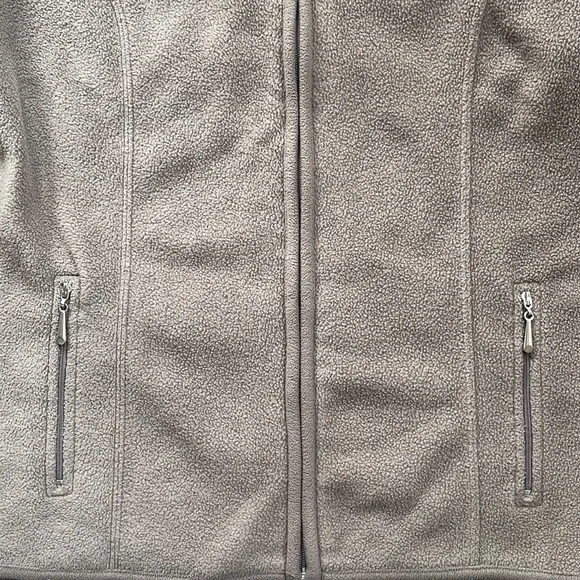 Karen Scott Brown Fuzzy Fill Zip Jacket - Picture 4 of 7